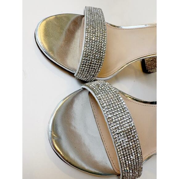 Nina Glittering Silver Block Heels - Picture 4 of 10